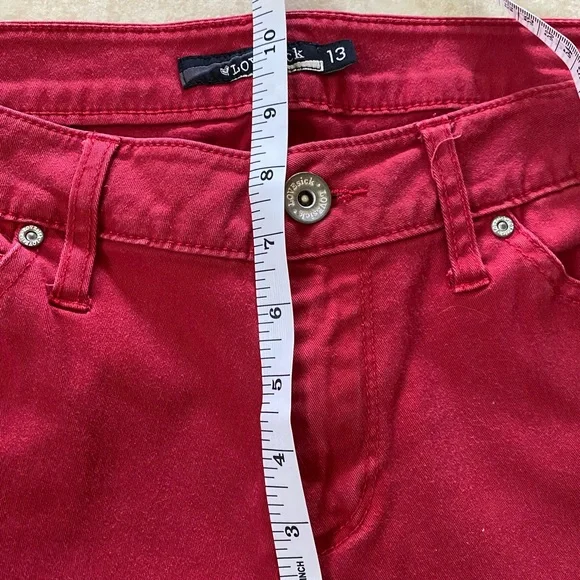 LOVESICK- Super skinny red jeans- Juniors Size 13 - Picture 9 of 11